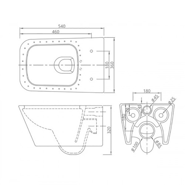 NC4441 White Подвесной унитаз SSWW NC - Вид №1