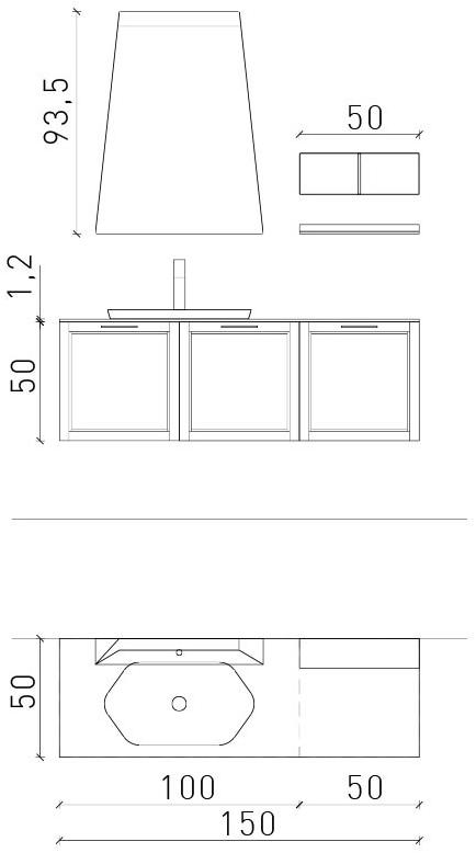 Archeda Подвесная тумба под умывальник из дерева с зеркалом Seta sun-id-1385620 - Вид №5