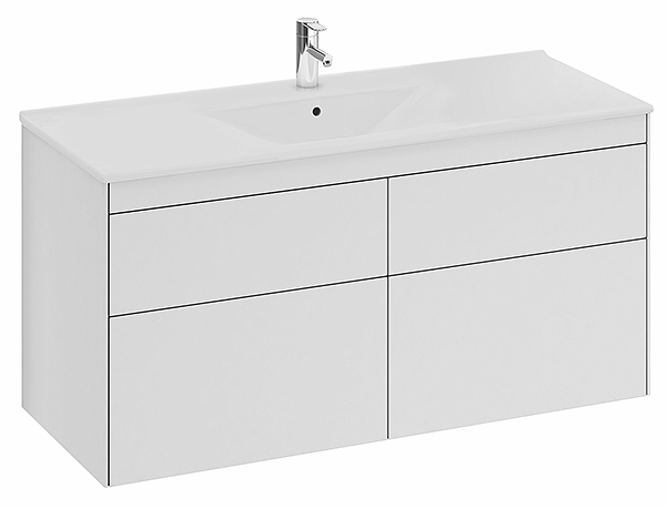 47425 Напольный шкаф IFO Sense для тонкой раковины с четырьмя ящиками, Ш = 1200 мм, Ш1 = 1210 мм, белый - Вид №1