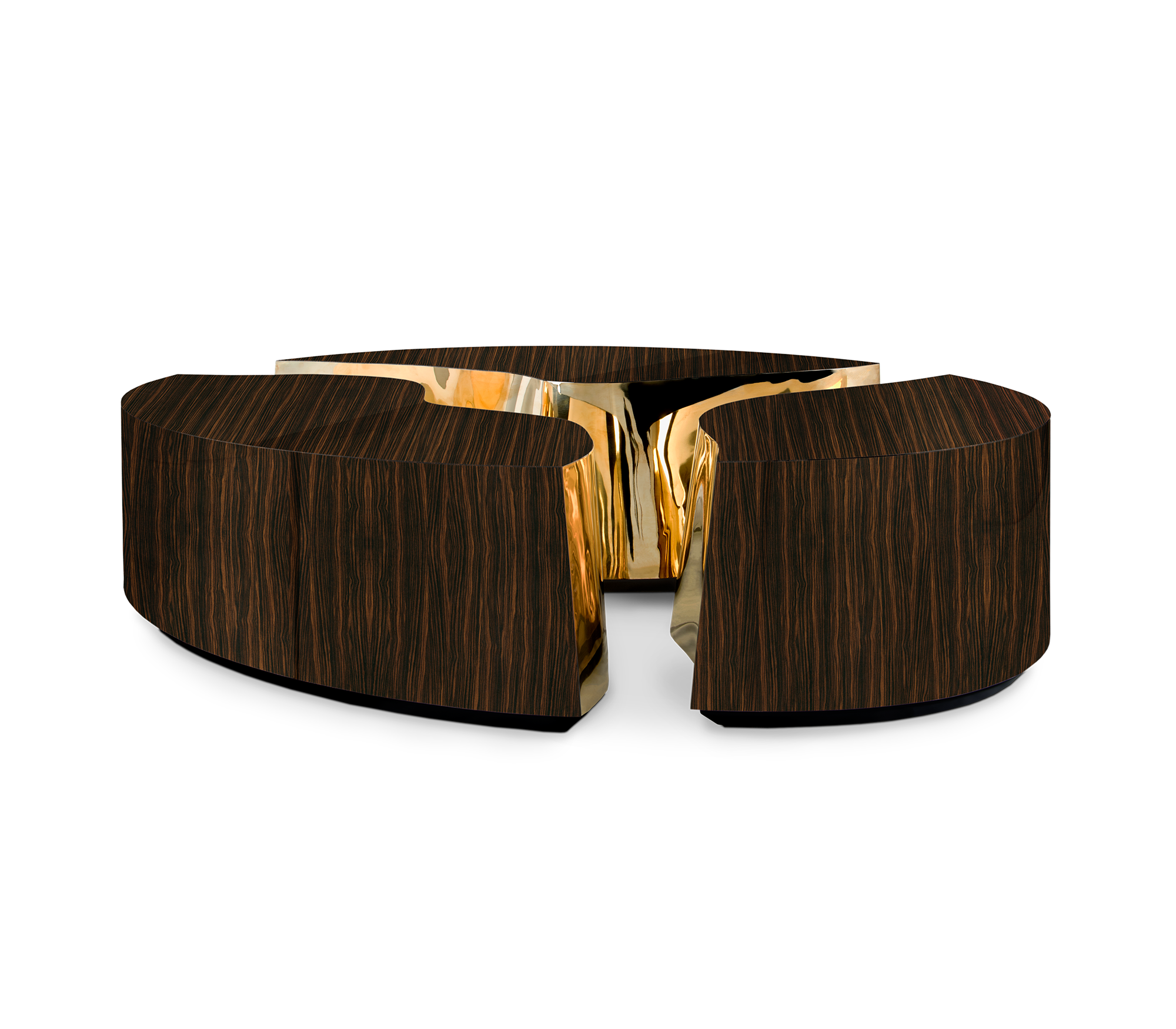 0-017 Овальный центральный стол Lapiaz из черного дерева Boca Do Lobo  - Вид №1