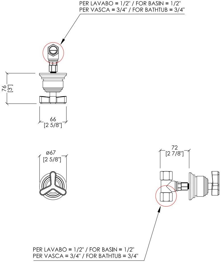 Devon&Devon Смеситель для раковины настенный Tribeca Trb567nk - Вид №1