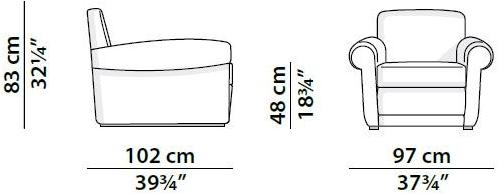 BAXTER Кожаное кресло с подлокотниками Mickey sun-id-1383840 - Вид №3