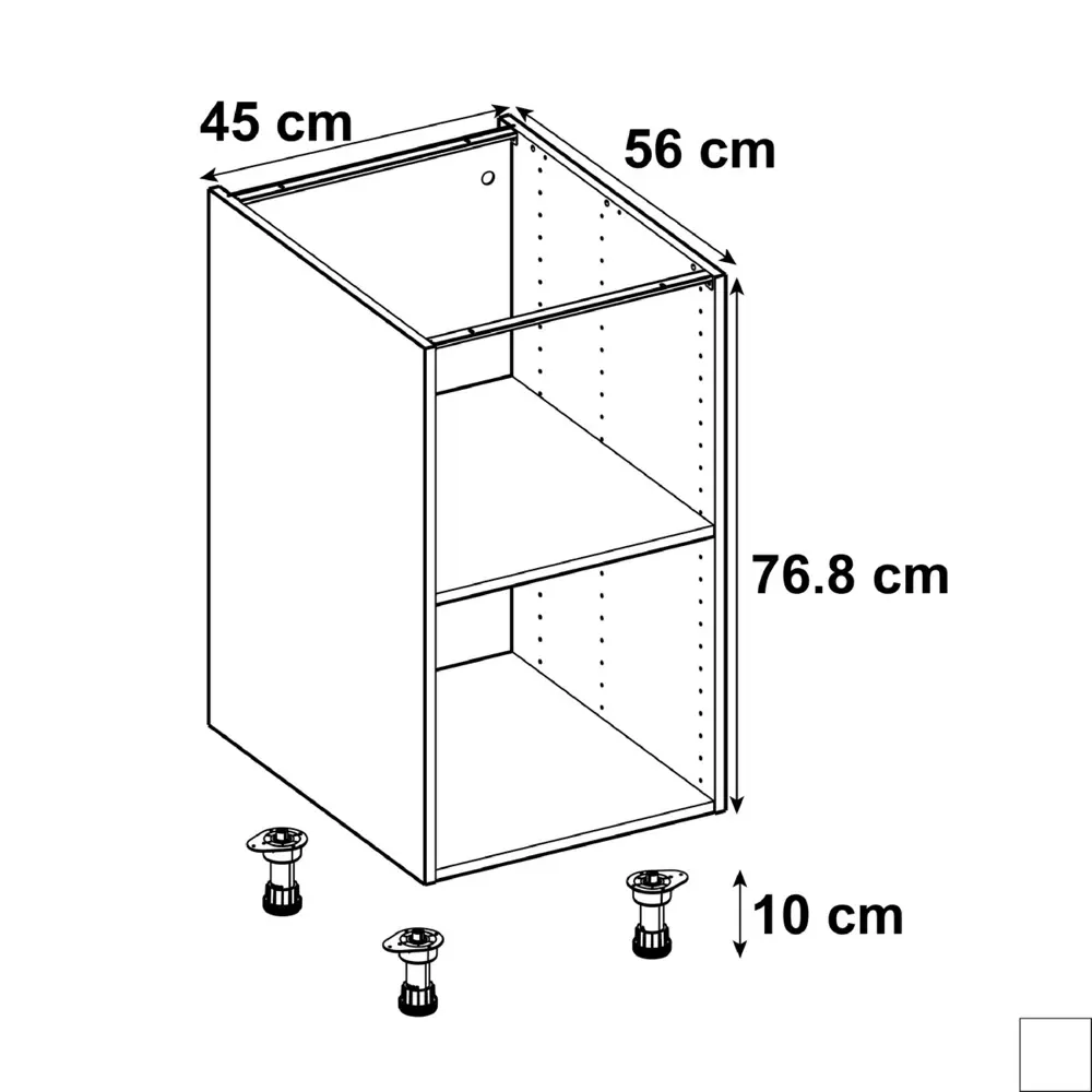 Каркас напольный Delinia ID 45x76.8x56 см, ЛДСП, цвет белый 82000273 STLM-2075675  - Вид №1