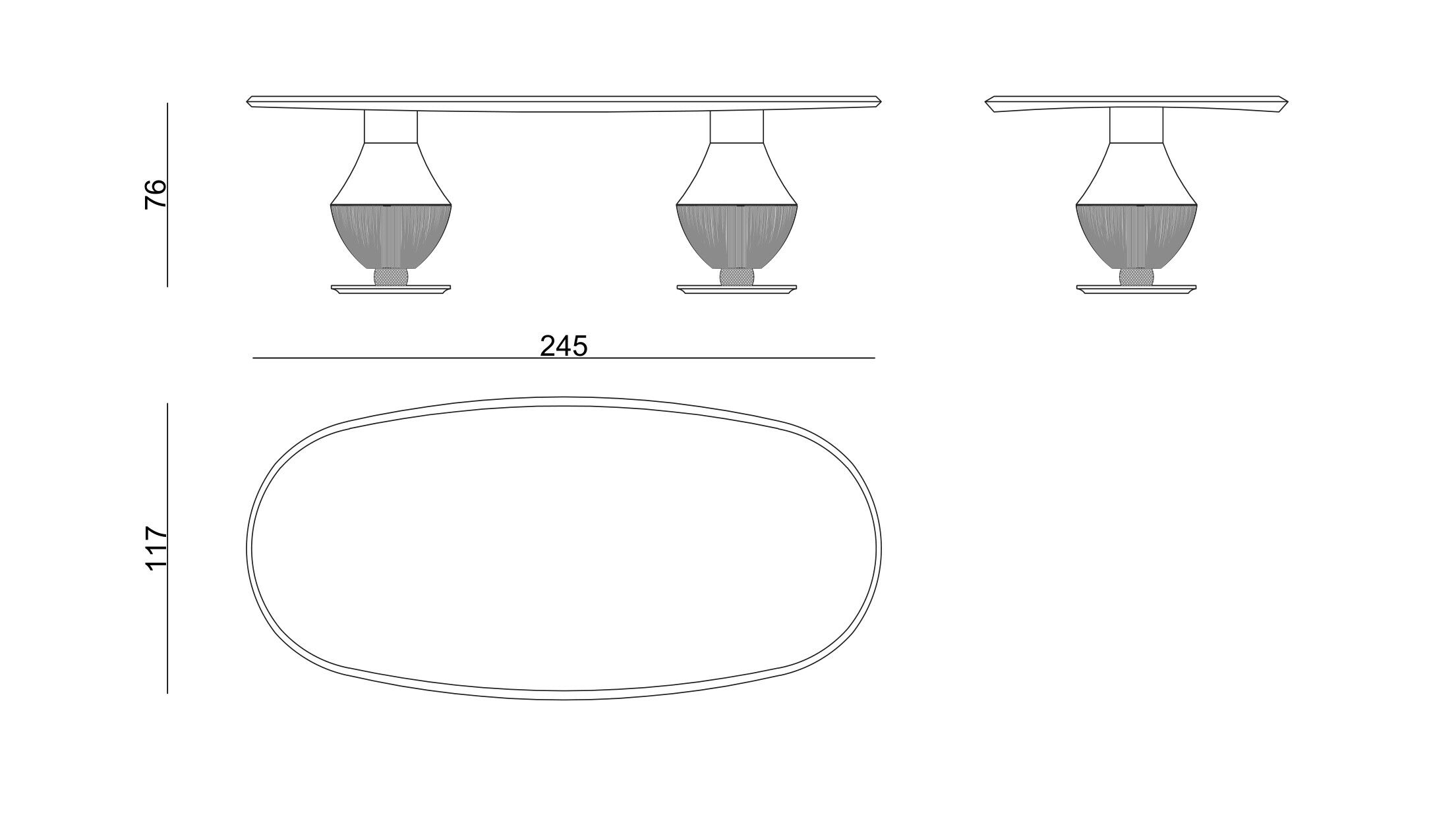 Овальный обеденный стол Zebrano Phaselis ARCH-00115182 - Вид №8