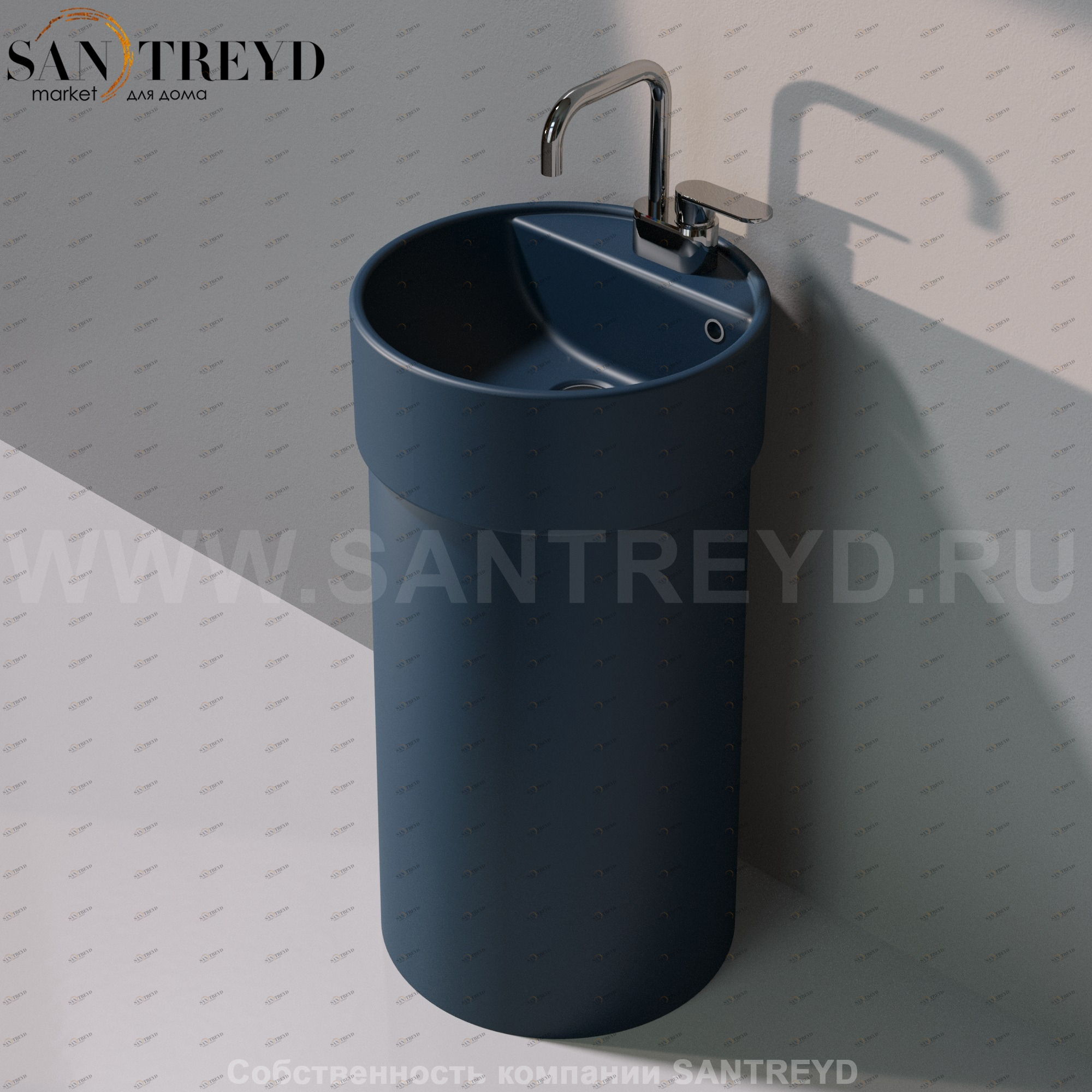 505042ACOLP7016 Напольная раковина стоящая круглая Ceramica Flaminia Twin