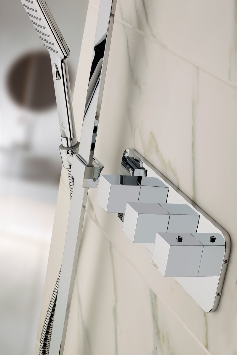 Z032204 + Z030201 000 Смеситель & запорный кран Cube 2 Outlets LP BOSSINI  - Вид №3