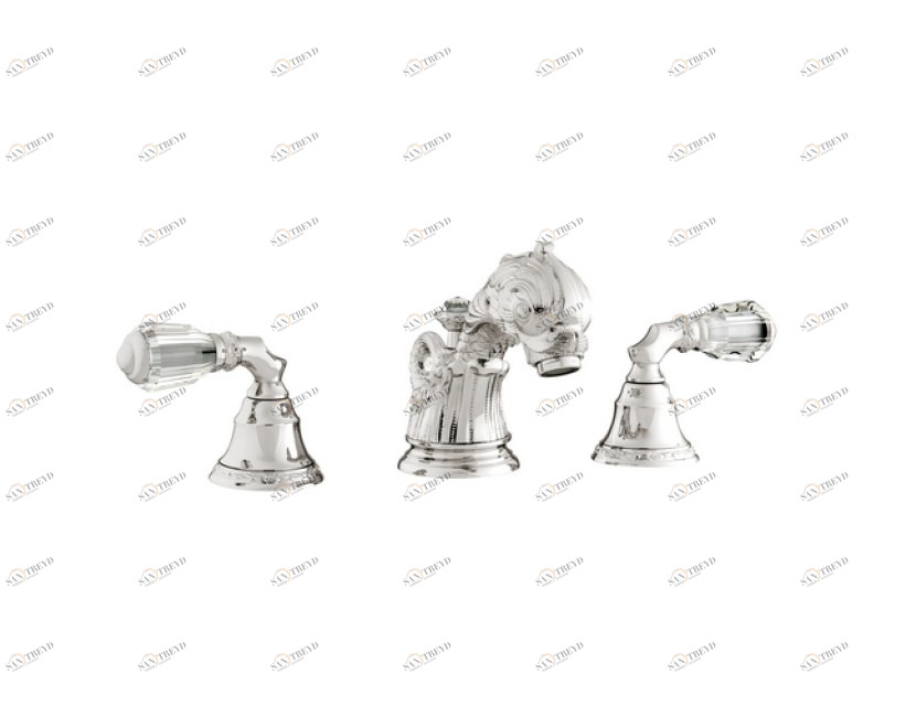 039601.A00.50 Раковина с тремя отверстиями и кристаллами Swarovski Яркий хром Mestre 