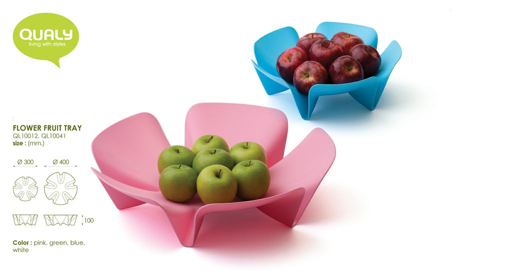 QL10041-WH Ваза для фруктов flower белая Qualy  - Вид №4