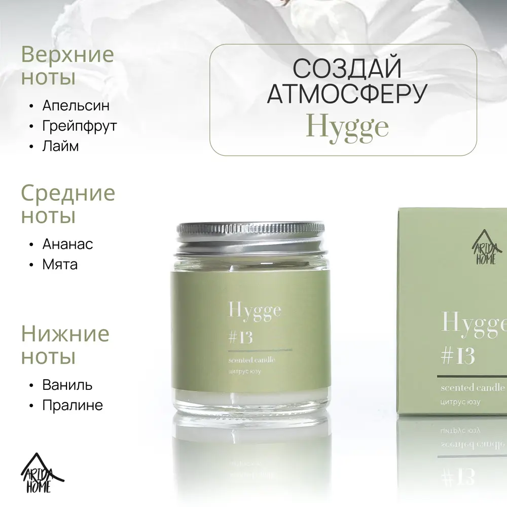 Свеча в стакане ароматизированная Arida Home Hygge N13 Цитрус Юзу STLM-2012715 - Вид №2