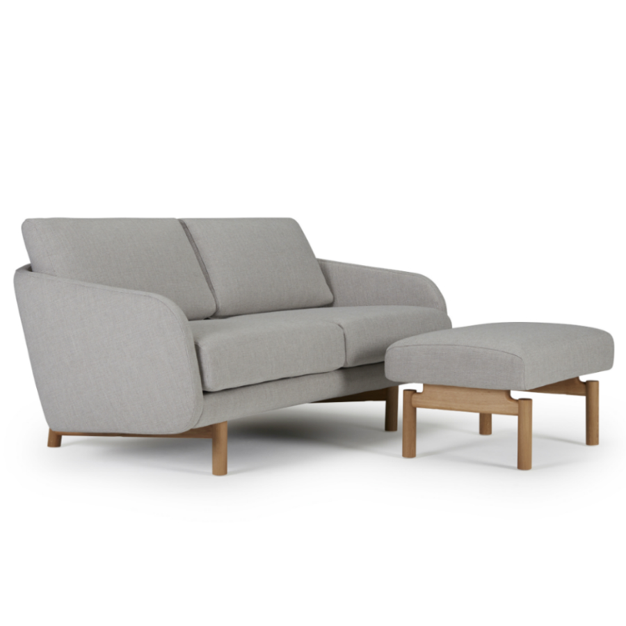 Диван двухместный Tved с ножками из дуба, светло-серый Kragelund 29002202163 - Вид №5