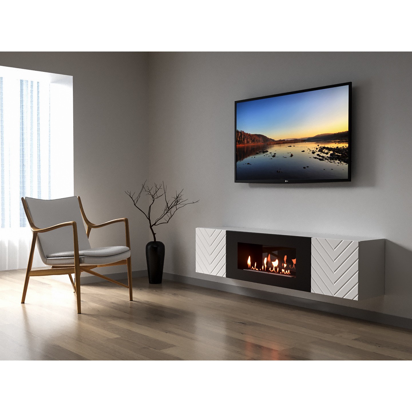 9101973 Биокамин с тумбой Firelight BFP-P1700V черный STDN-0011837 - Вид №3