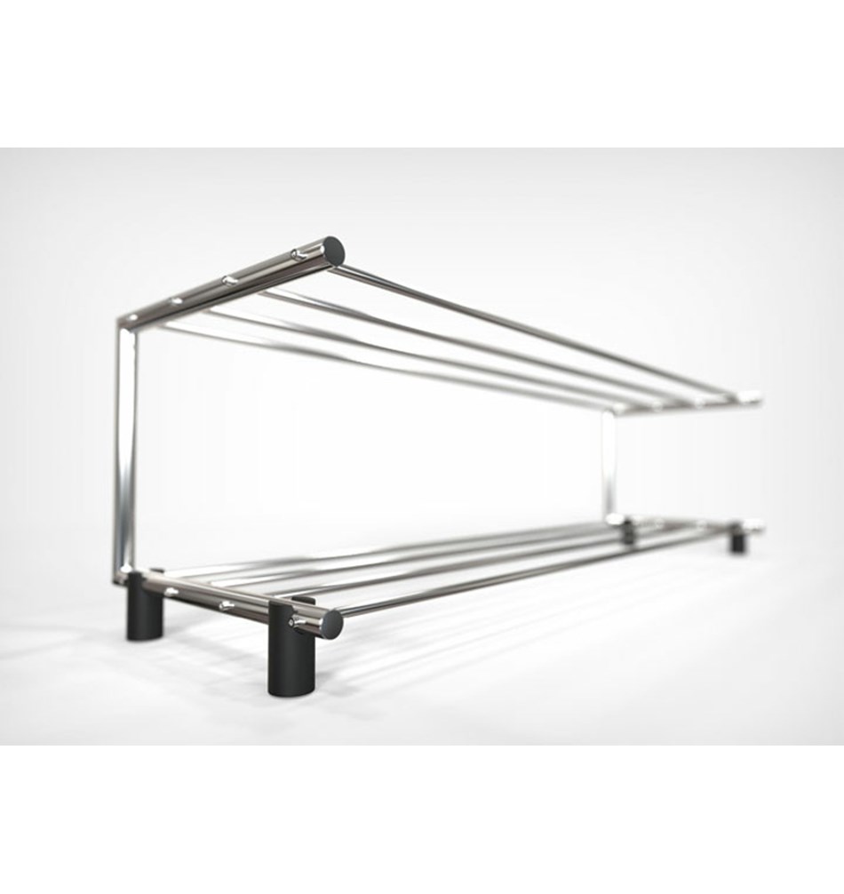 FROST Полка для обуви 2, 100cm » матовая. Нержавеющая сталь Матовый N1929-1  - Вид №6