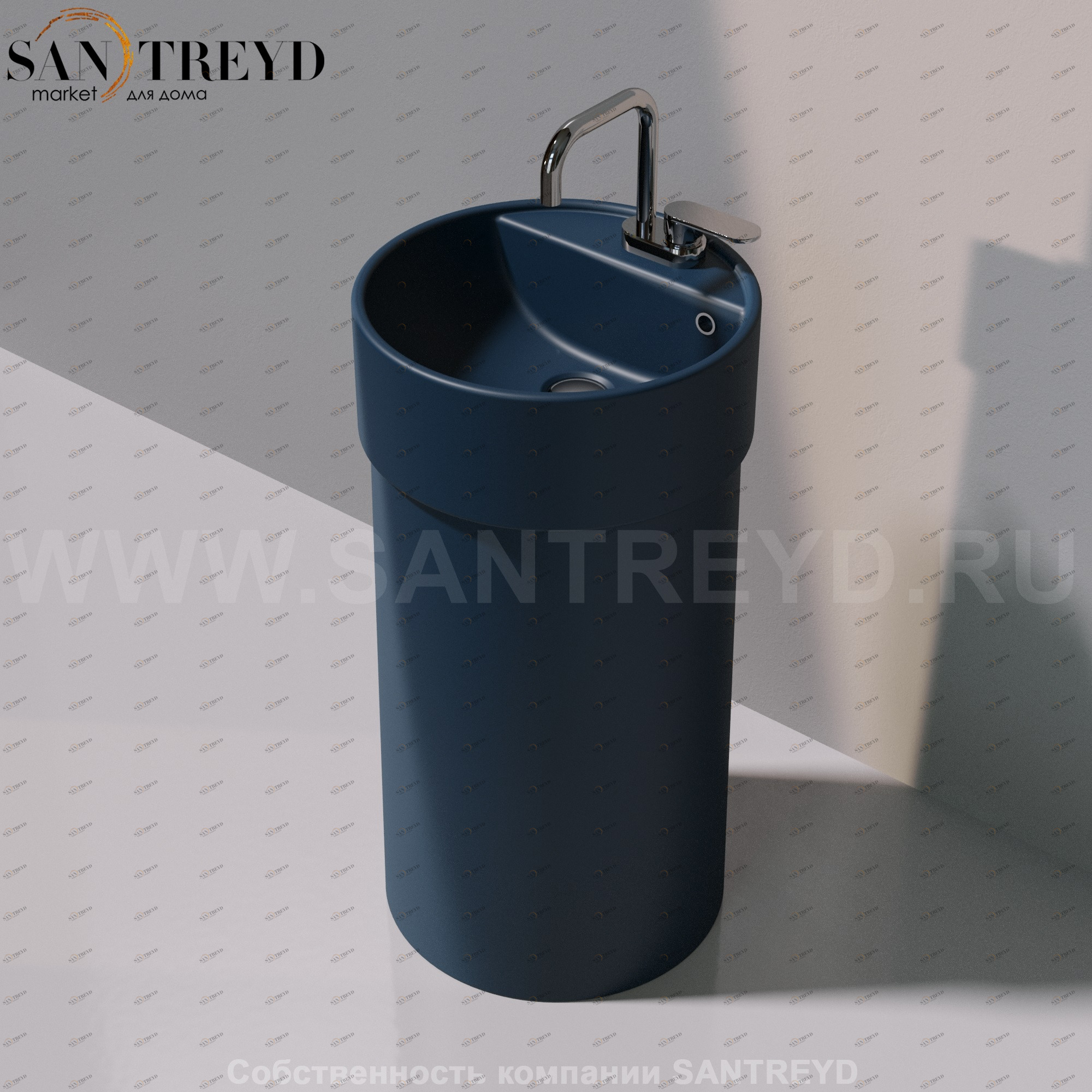 505042ACOLC7016 Напольная раковина стоящая круглая Ceramica Flaminia Twin