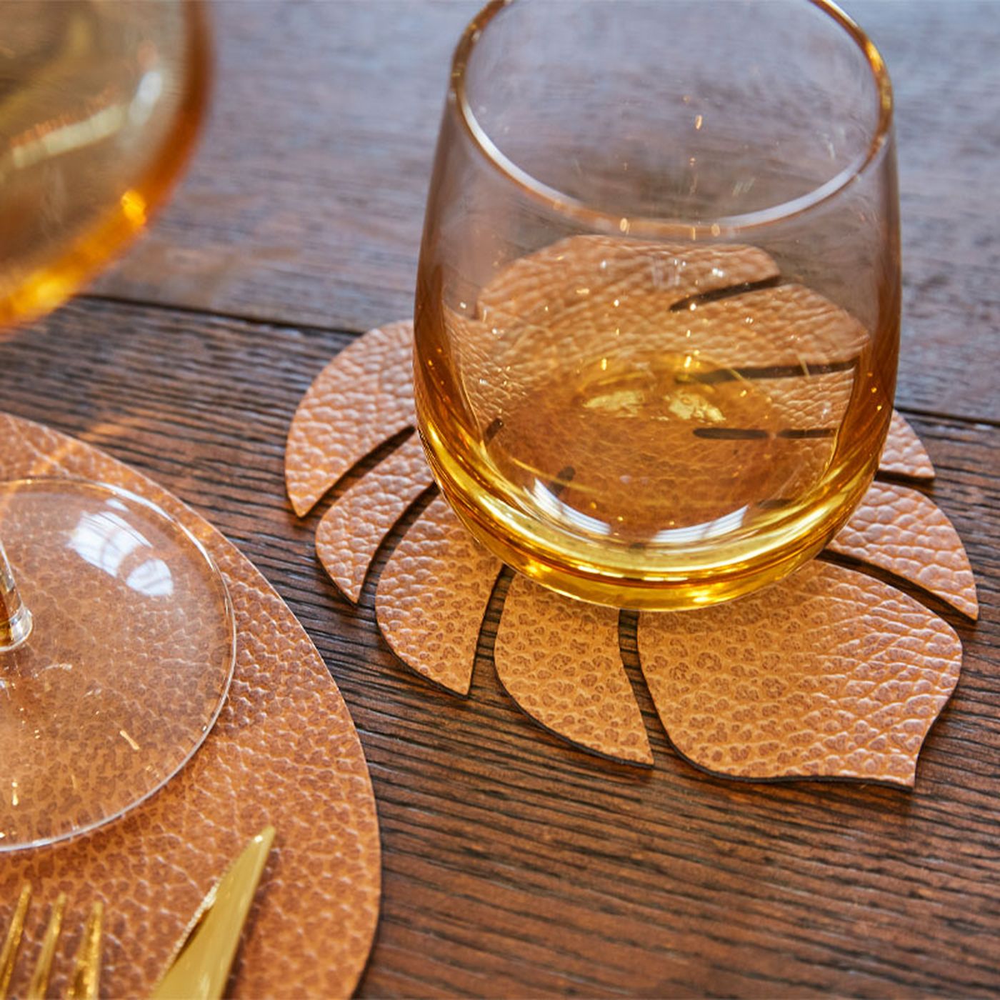 990080 HIPPO nature подстаканник лист монстеры 14х12 см, толщина 1,6мм;LIND DNA  - Вид №1