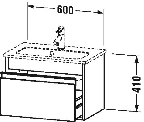 Тумбочка подвесная компакт Ketho #KT6422 600 x 385 мм Duravit KT642204343 - Вид №1