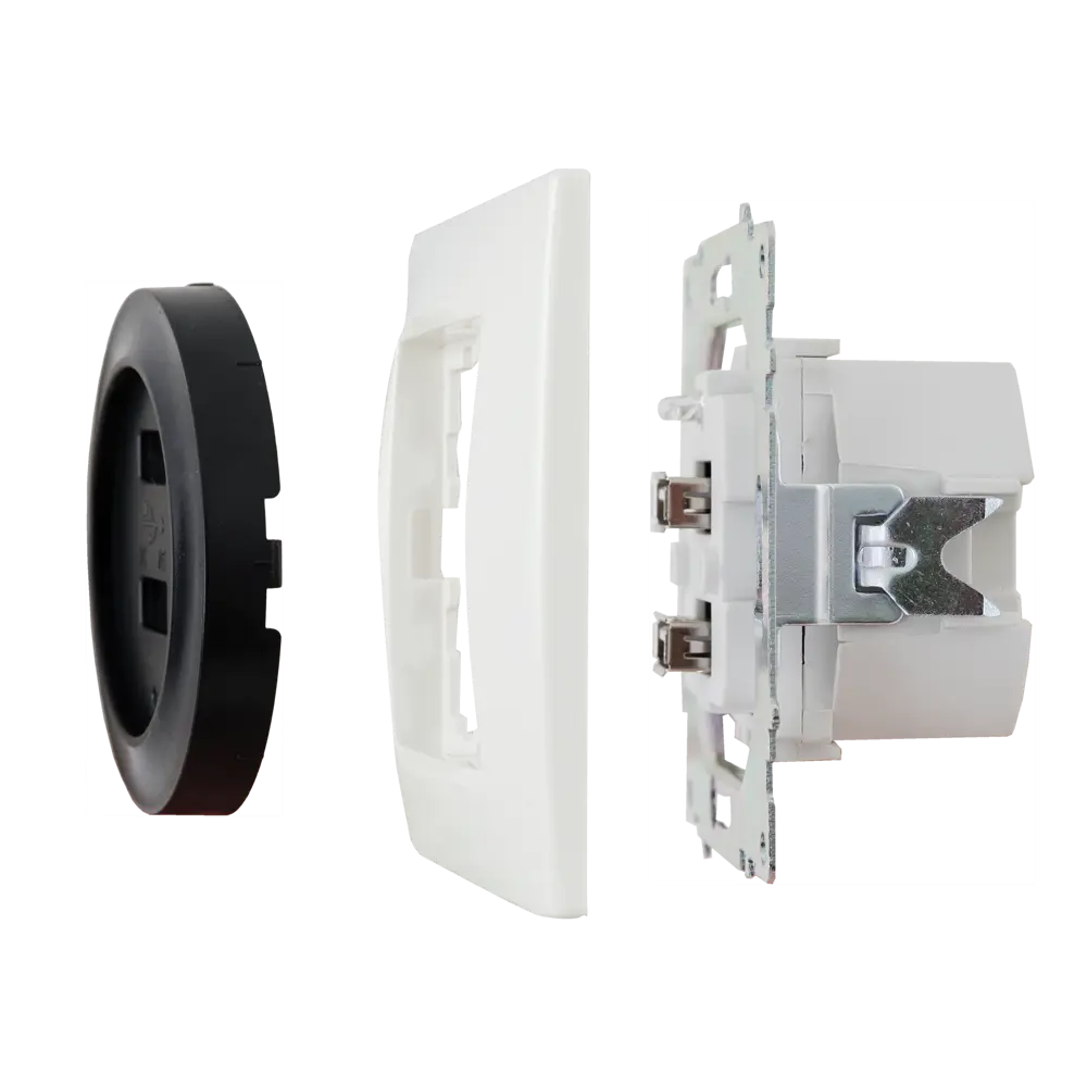 Розетка Onekeyelectro USB двойная встраиваемая с подсветкой цвет чёрный Florence STLM-2109276 - Вид №5