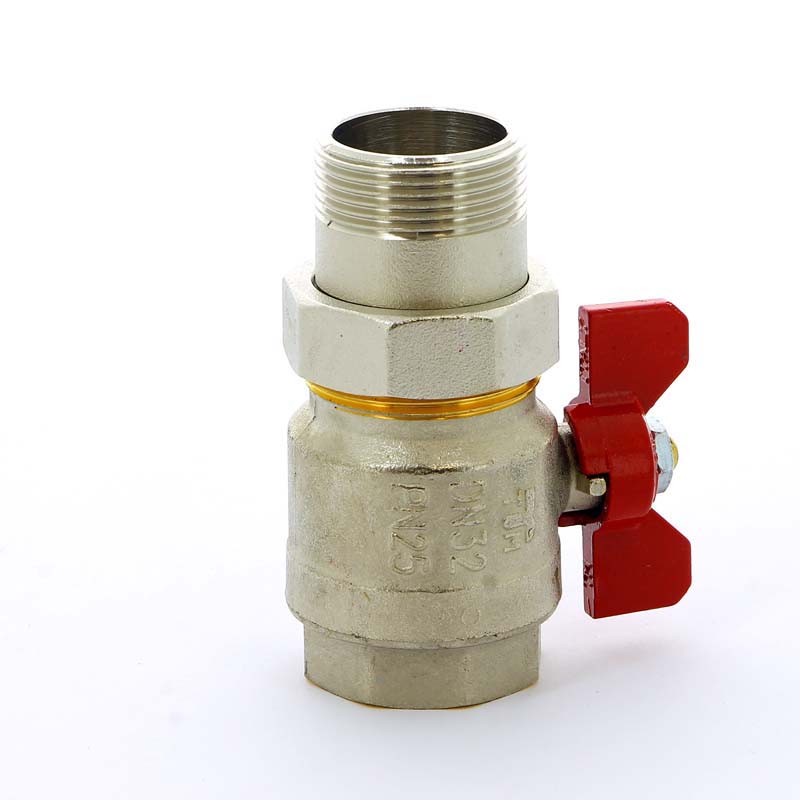 Кран шаровой НВ с разъемным соединением для коллектора бабочка TIEMME 1"1/4 2120004 - Вид №2