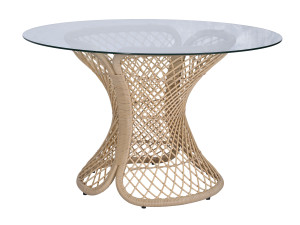 Стеклянный круглый садовый стол