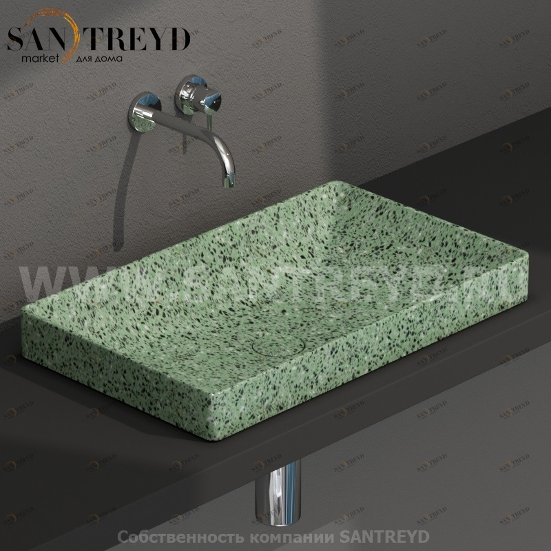 B6R61GV Встроенная раковина под столешницу прямоугольная Ceramica Globo T-EDGE