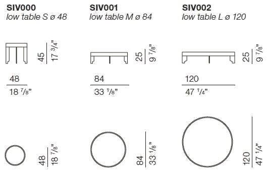 Bodema Круглый журнальный столик из стали и стекла  Siv000/siv001/siv002  - Вид №8
