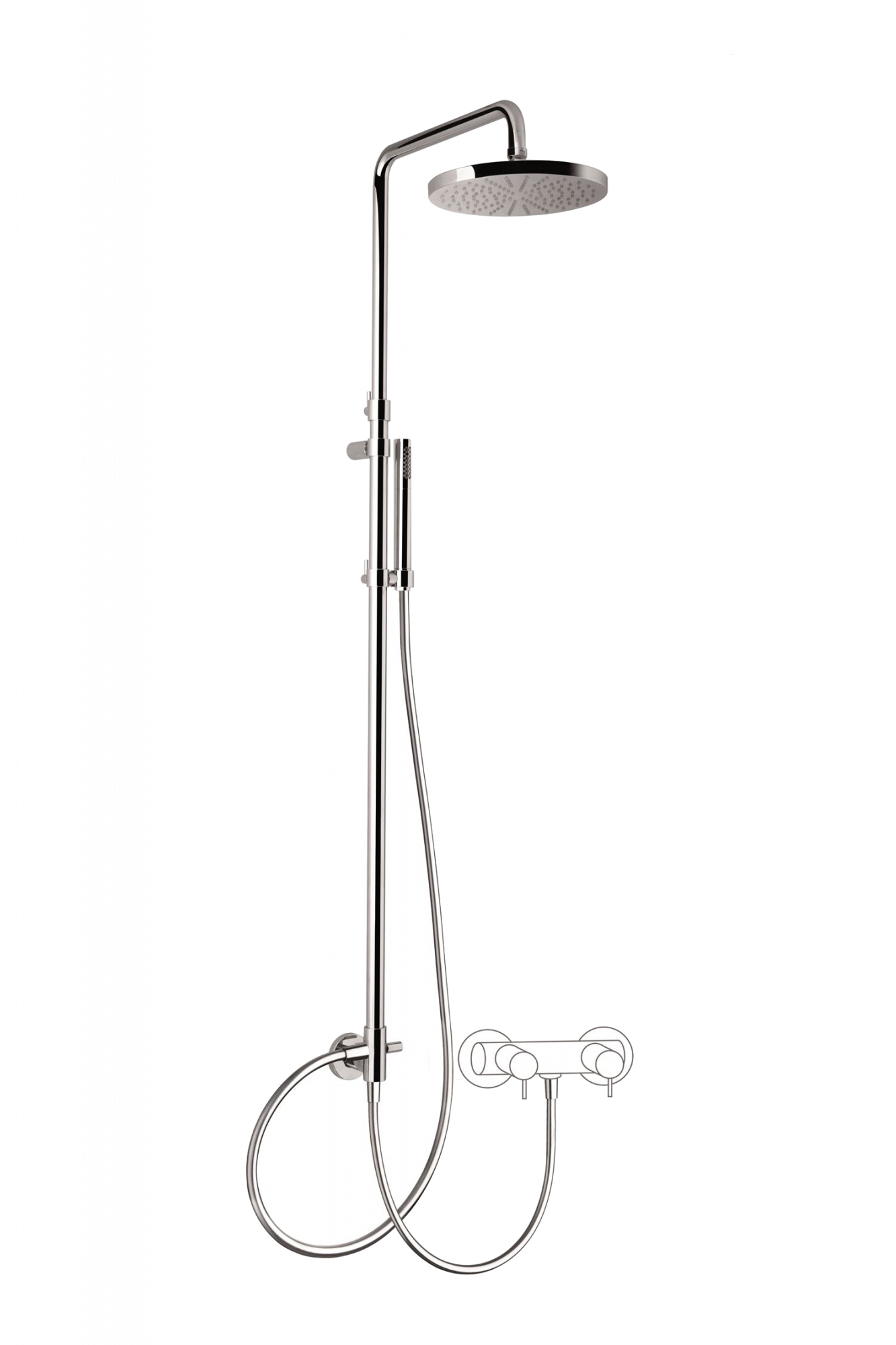 32679X/ED-CRX CARIMALI Мостик телескопический, душевая лейка Stick 