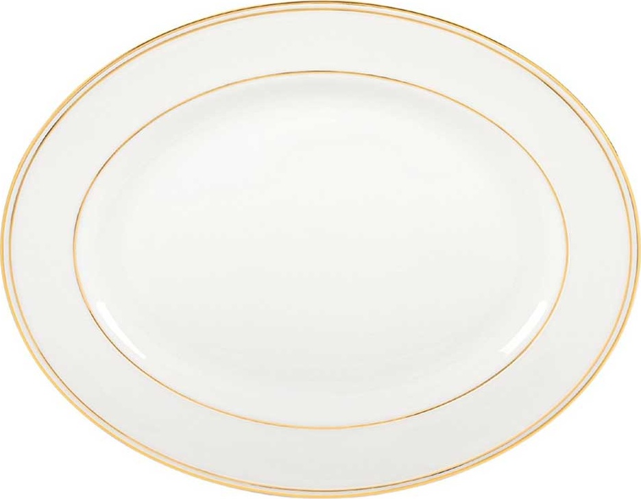 10578537 Lenox Блюдо Lenox "Федеральный,золотой кант" 33см Фарфор костяной 