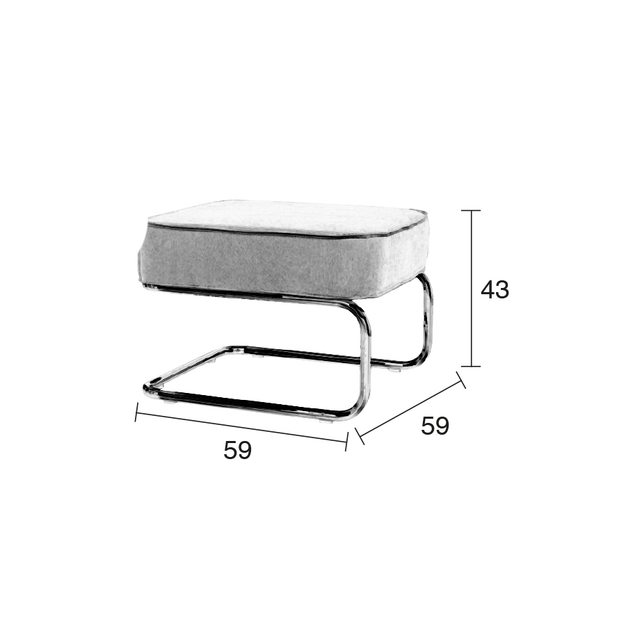 Пуф для ног Lounge Ridge Rib светло-серая Zuiver 3300022 - Вид №4