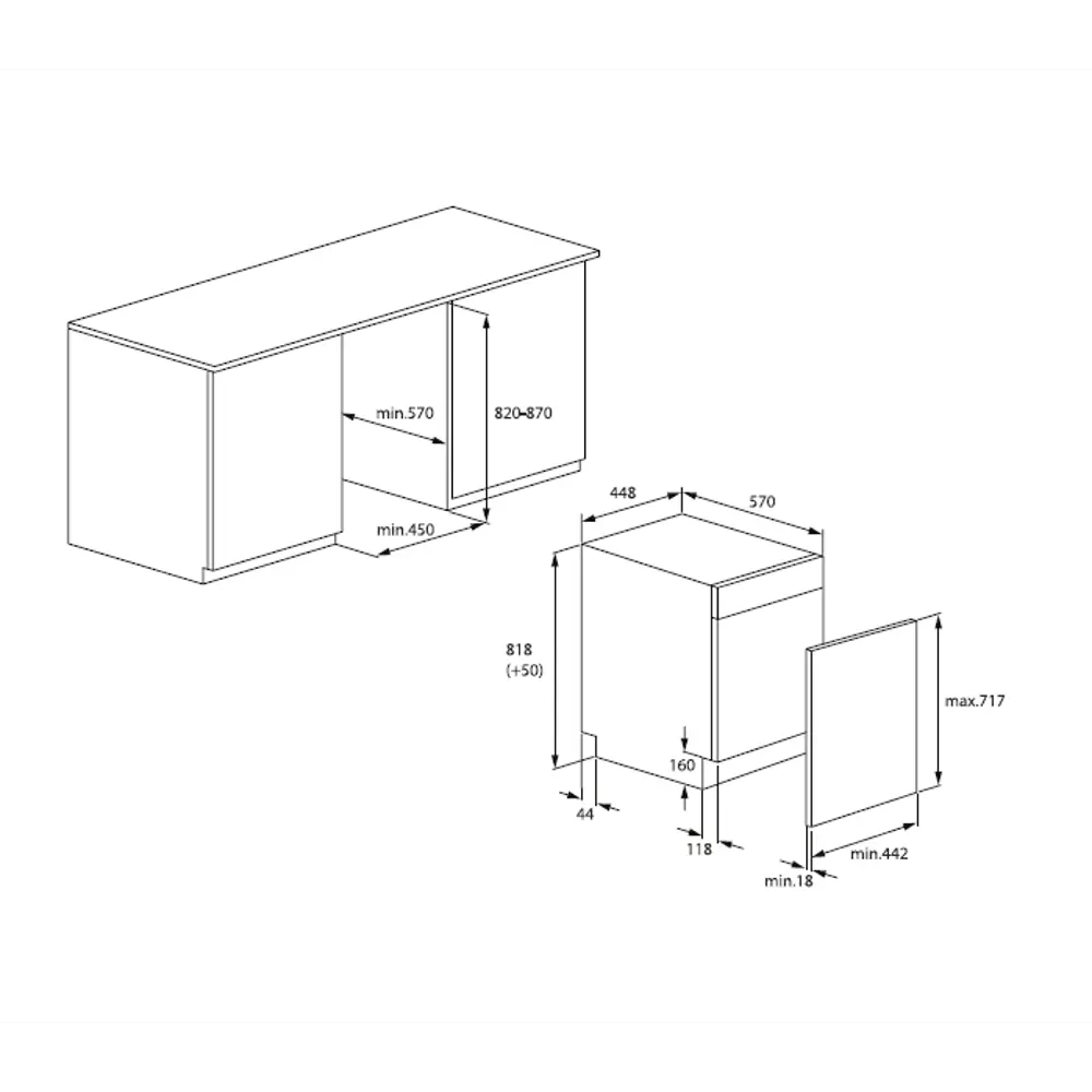Встраиваемая посудомоечная машина Hotpoint HIS 2D86 D 45 см 8 программ цвет нержавеющая сталь STLM-2071636 - Вид №6