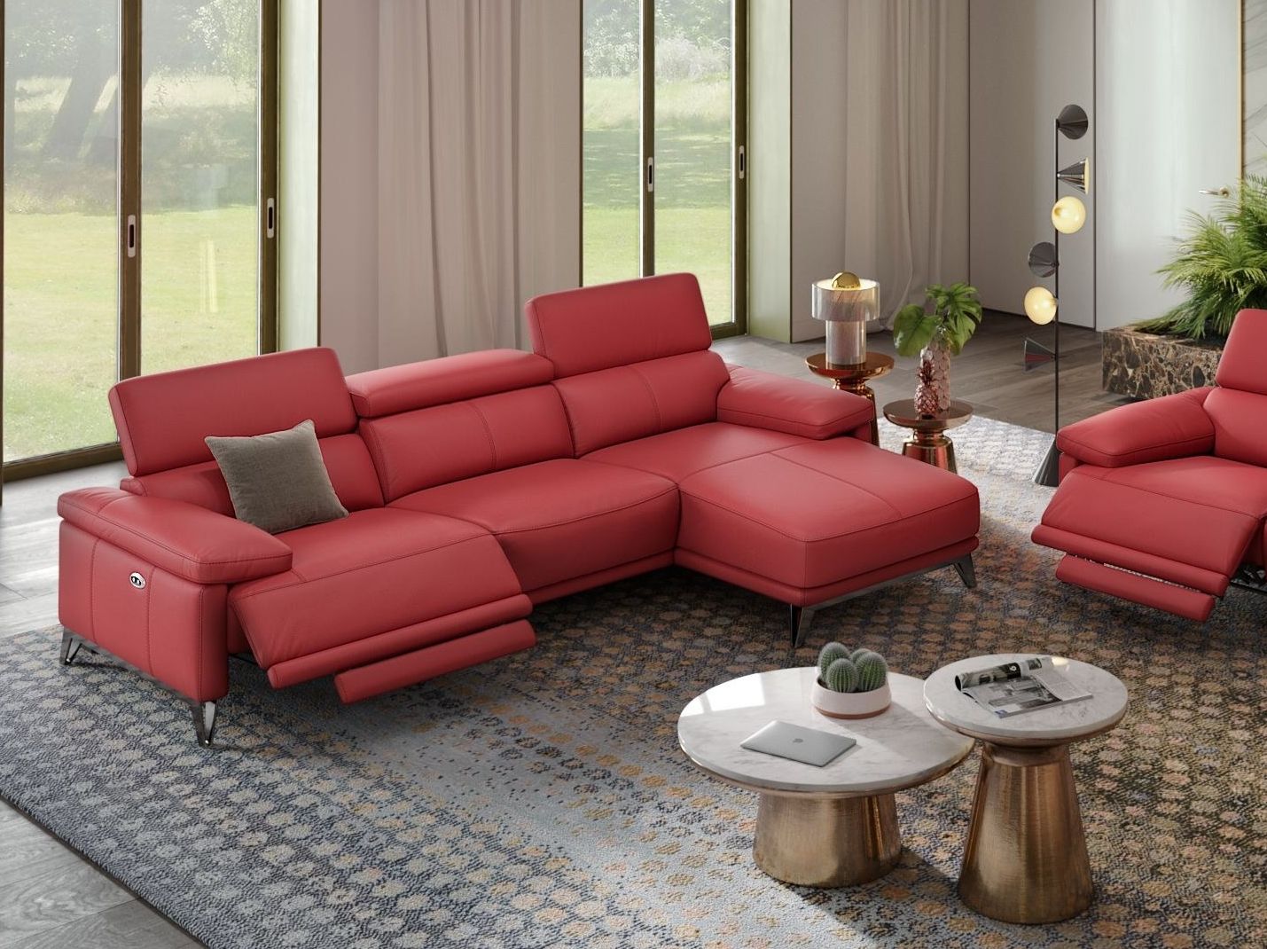 Кожаный диван с полуостровом Sofanella Celano ARCH-00027889 - Вид №5