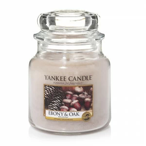 Свеча средняя в стеклянной банке "Дуб и черное дерево" 411 гр 65-90 часов YANKEE CANDLE  267964 Бежевый