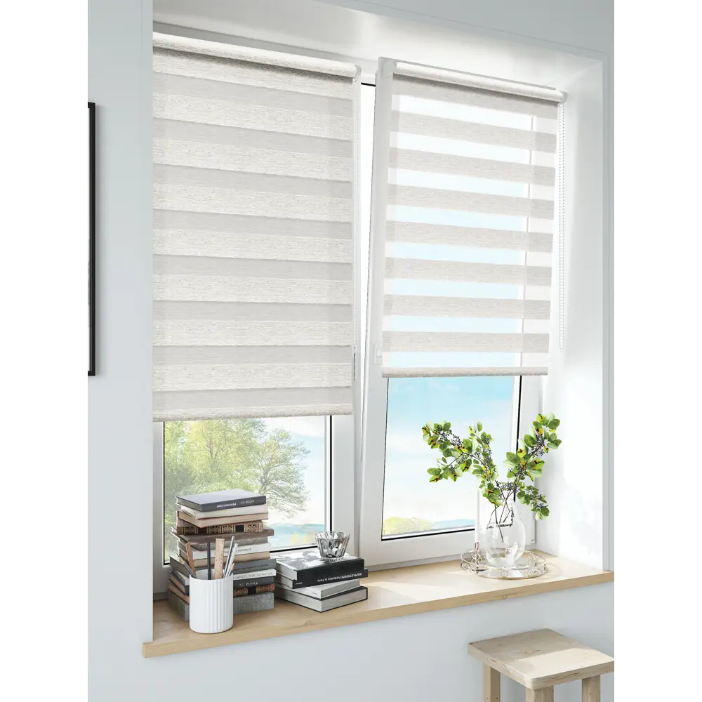 Штора рулонная день-ночь Valencia 80x160 см кремовая MIAMOZA Коллекция 2024г STLM-2069855 - Вид №3