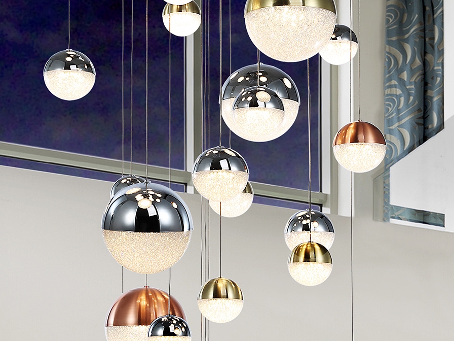 109085 Подвесной светильник LED 27L Ø80 DIM BLUETOOTH ССТ цветной 500 см Schuller Sphere