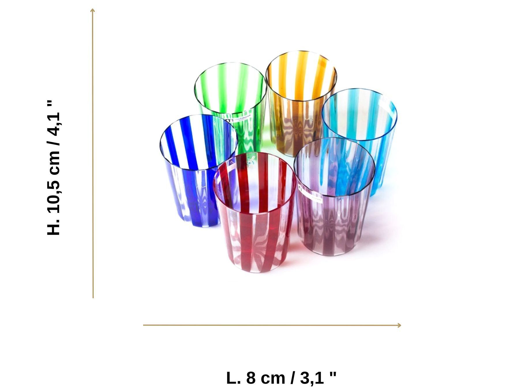 Набор из шести стаканов из муранского стекла ручной работы YourMurano готы ARCH-00143222 - Вид №7