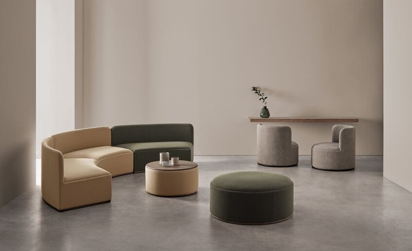 Круглый пуф из ткани Blasco&Vila Mant ARCH-00097836 - Вид №2