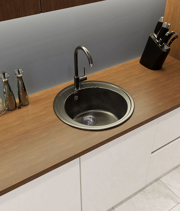 Кухонная мойка Искусственный камень RONDO S617 GranFest R-520-S617 - Вид №1