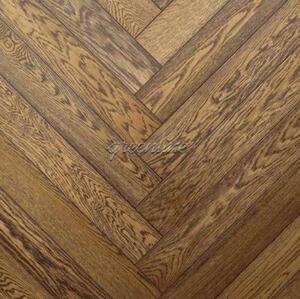 Паркет Ёлка GreenLine Верона Дуб Натур с брашью (Текстурированная) 500х125 мм.