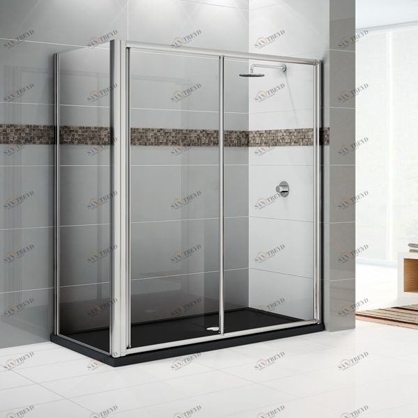 Novellini. Душевой уголок 138x90 см 2P+F с серебристым профилем STAR NSTAR2P1321BNSTARF841B