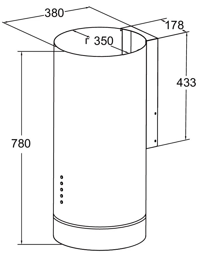 9270646 Вытяжка пристенная Meferi TUBE35WH COMFORT белый STDN-0128597 - Вид №15