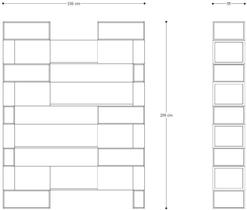 Medulum Отдельностоящий модульный книжный шкаф из дуба с ящиками Opus sun-id-1422922 - Вид №4