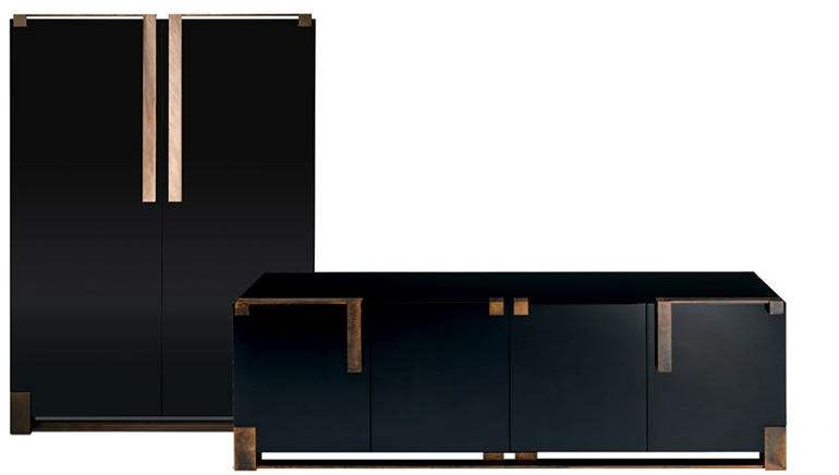 Paolo Castelli Комод из МДФ со встроенной подсветкой Black and gold sun-id-1347865 - Вид №2