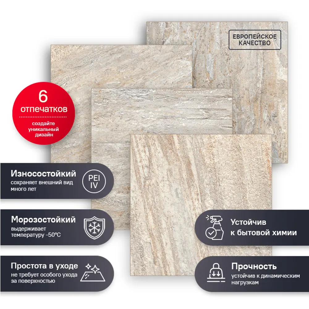 Керамогранит Estima Rock RC02 40.5×40.5 см - натуральный камень в современном исполнении 84614070 STLM-0052986 - Вид №7