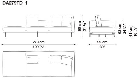 B&B Italia 3-х местный тканевый диван с шезлонгом Dock sun-id-1355318 - Вид №100