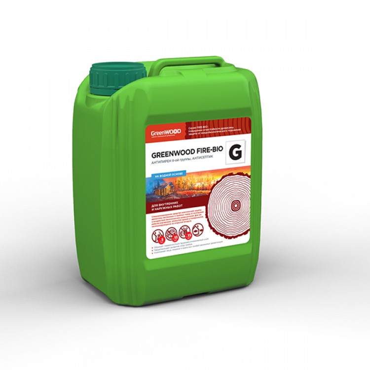 GWF-GS/05 GreenLAB GREENWOOD FIRE-BIO G Готовый раствор, 5 л, АНТИПИРЕН II-ой группы, АНТИСЕПТИК 