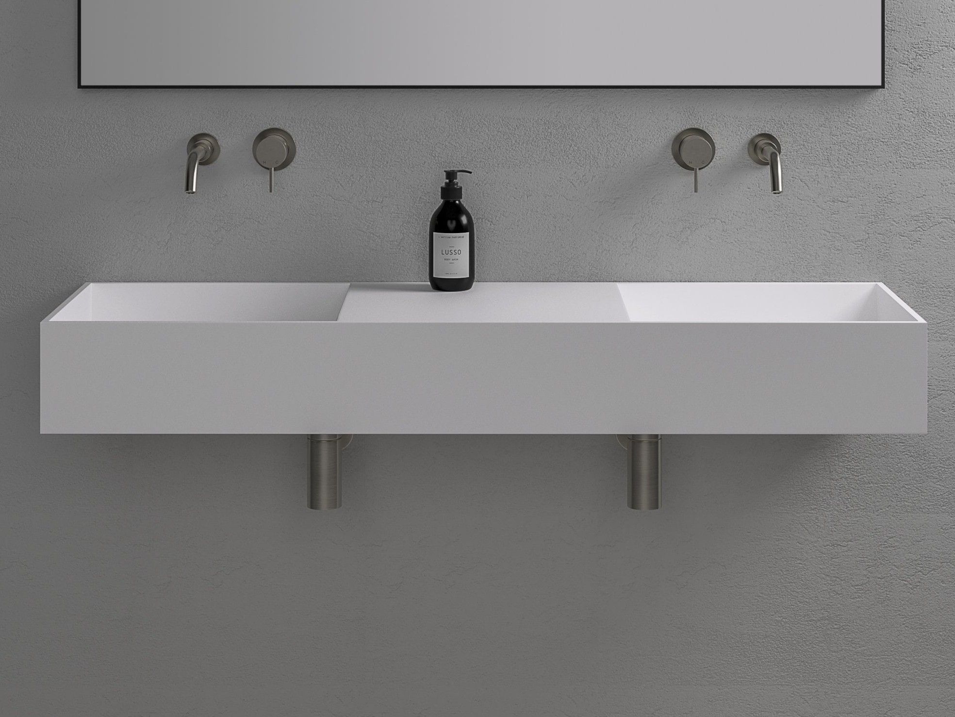 Прямоугольный двойной подвесной умывальник из смолы LUSSO COTTI ARCH-00102562