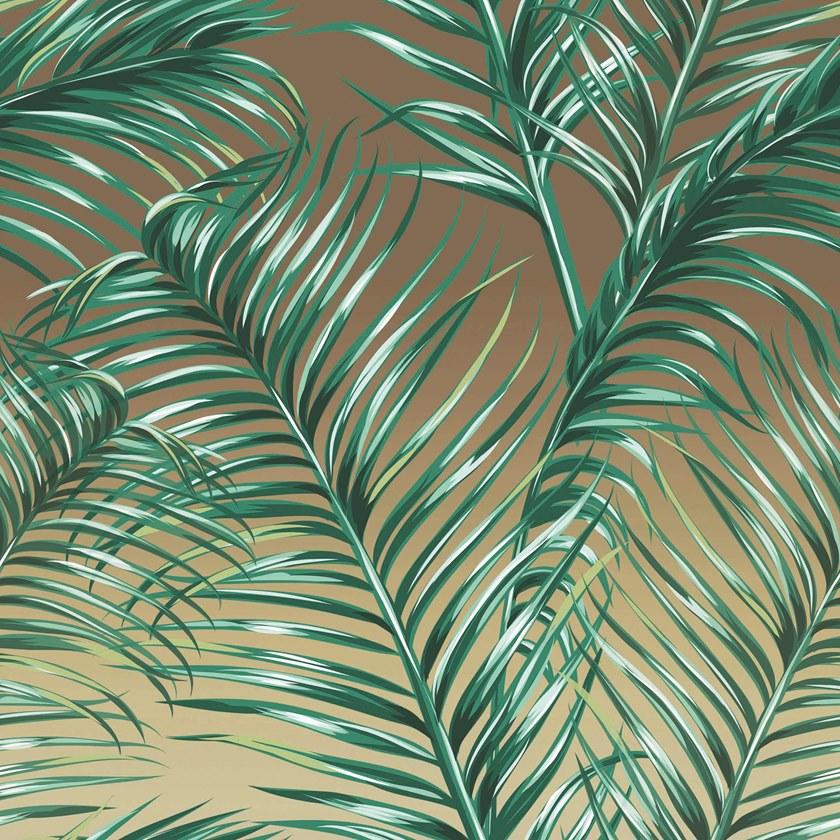 YO2 Обои на флизелиновой основе с тропическим эффектом металлик Luminous palms sun-id-1381525 - Вид №1