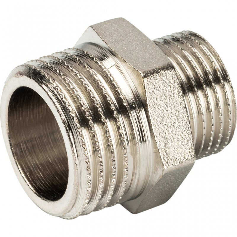 Ниппель переходной НН 1/2х3/8" никель STOUT SFT0004001238 - Вид №2