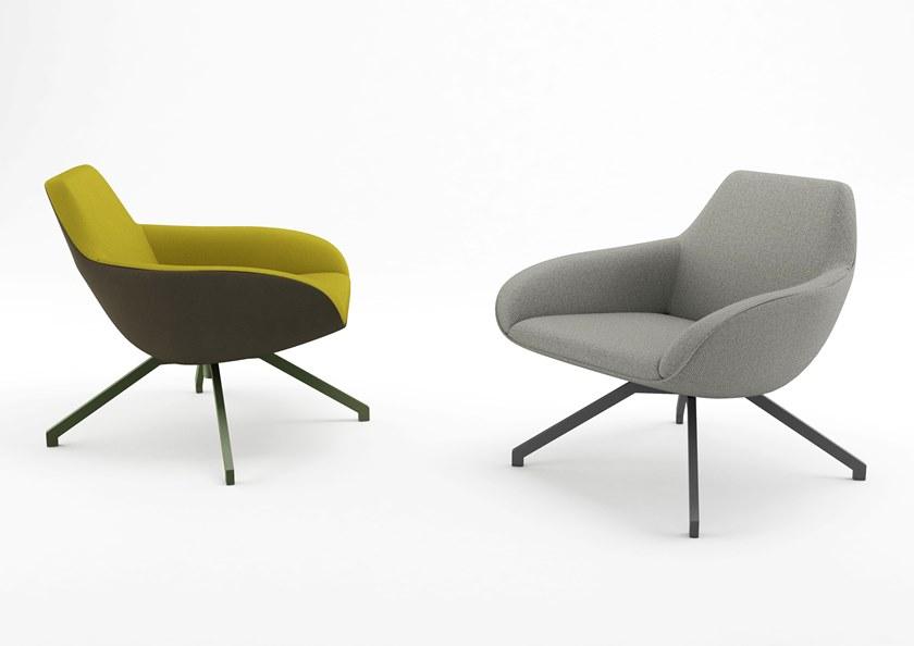 ALMA DESIGN Кресло из ткани с фиксированной или поворотной стальной основой X big sun-id-1358333 - Вид №1