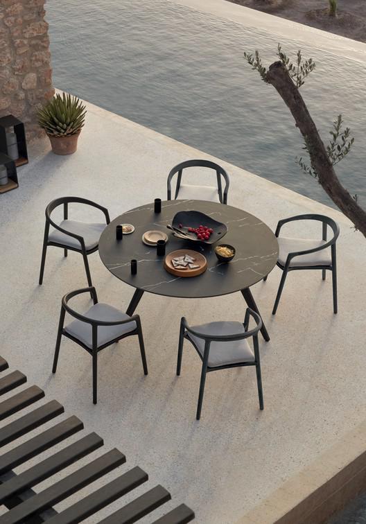 MNST982 Обеденный стол teak ⌀100см Manutti Torsa - Вид №24