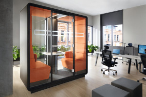 Многосторонняя акустическая офисная кабина со встроенным освещением