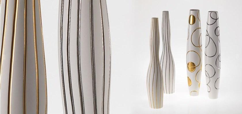 Fos Ceramiche Фарфоровая ваза Antithesis oro e platino Br-2001 - Вид №1